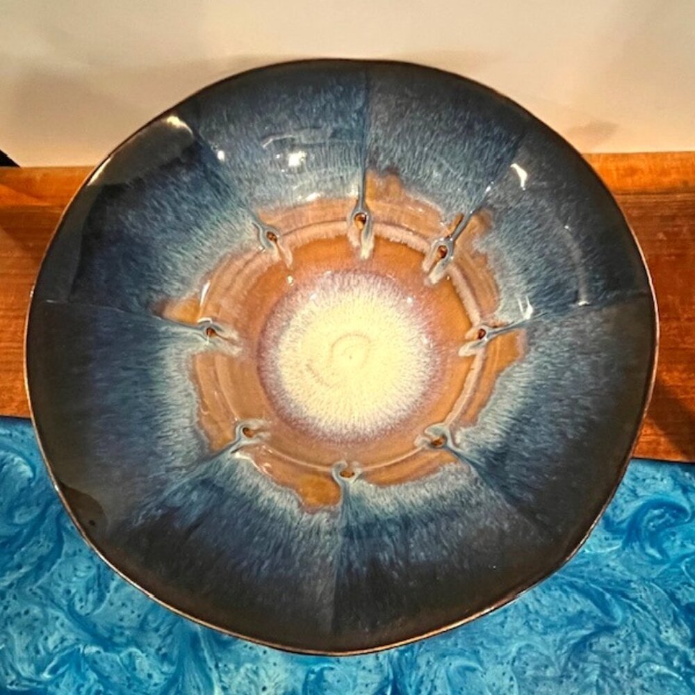 Bill Campbell Art Pottery Large 12" Bowl Signed